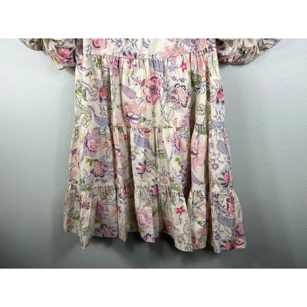 Cinq à Sept‎ Size 8 Dress Ethel Paisley Puff Sleeve Babydoll Feminine Dainty